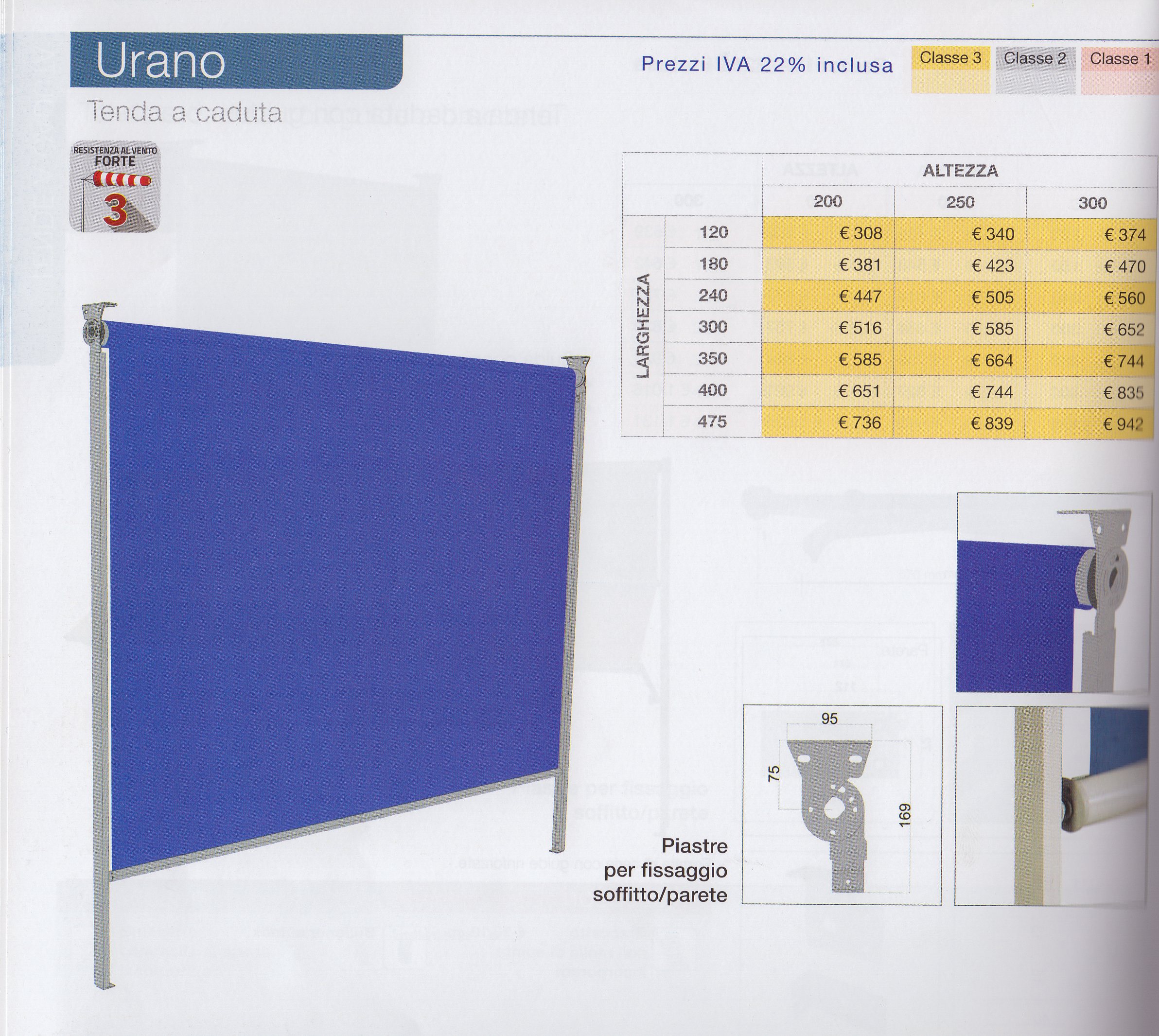 TENDA A CADUTA - Tende a caduta con guide, con cavetto, con braccetti
Disponibili con cassonetto 
Possibilità di motorizzazione con motori Somfy-Nice-Cherubini
